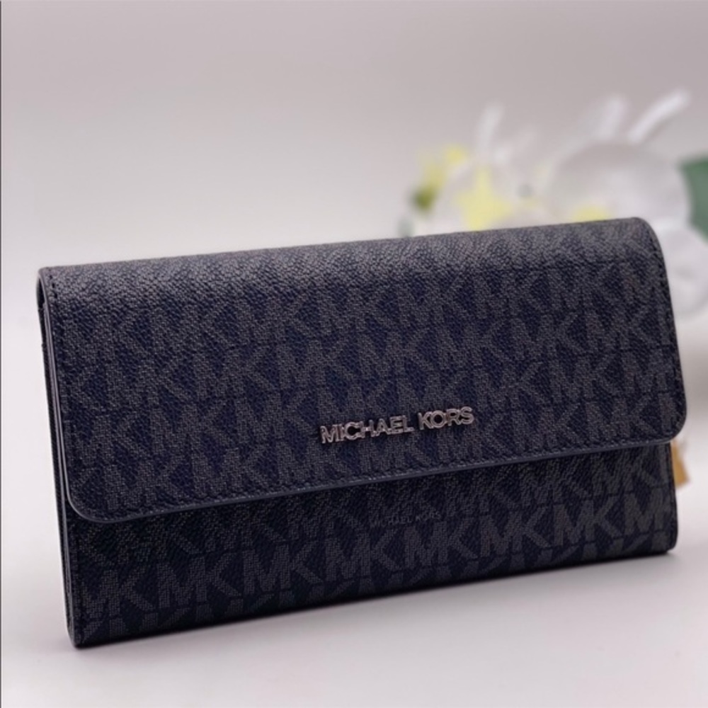Michael Kors Trifold Wallet Signature Black - Picture 4 of 14